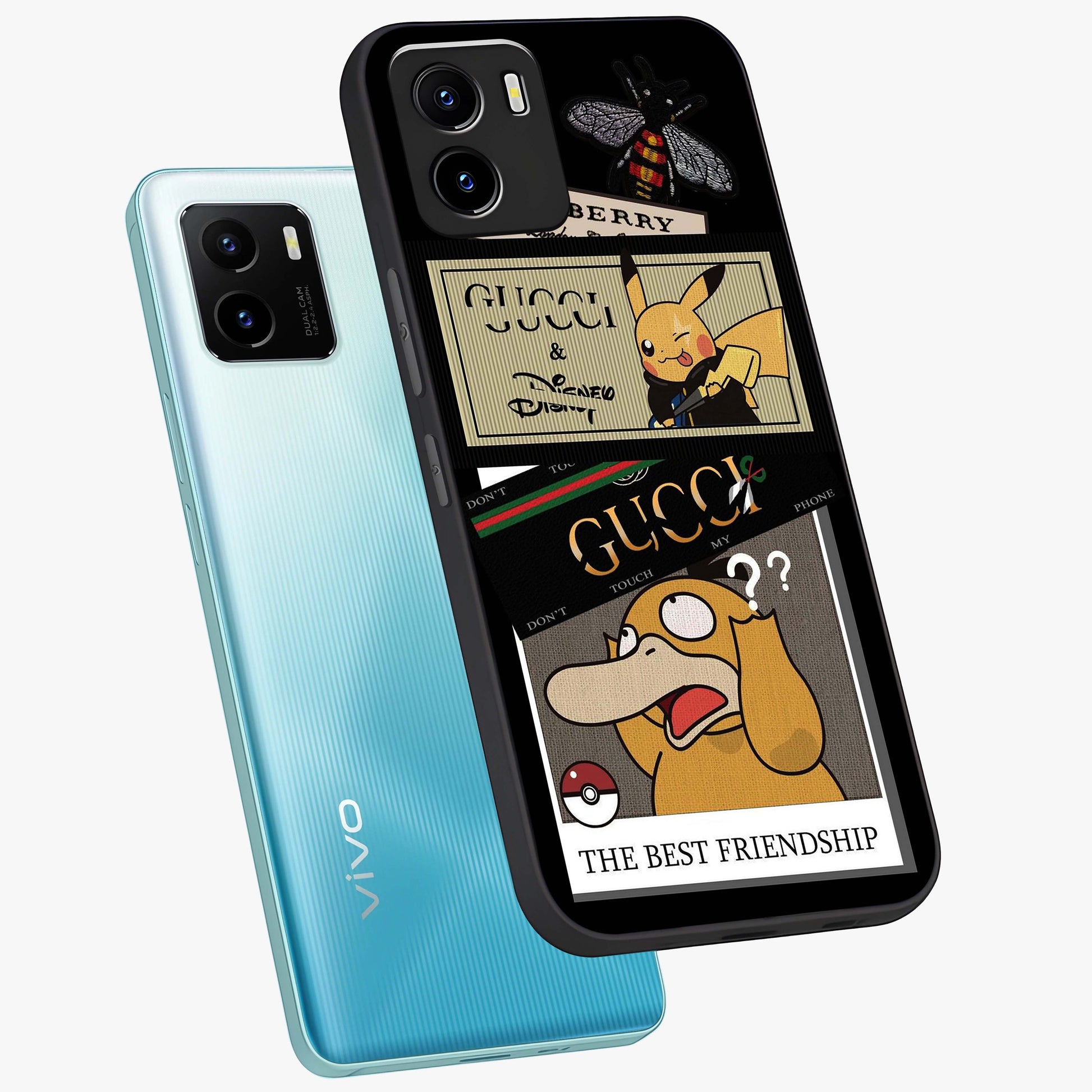 Gucci Play Mashup Glass Case displayed in angled mockup highlighting stylish fashion mashup design with bold aesthetic.