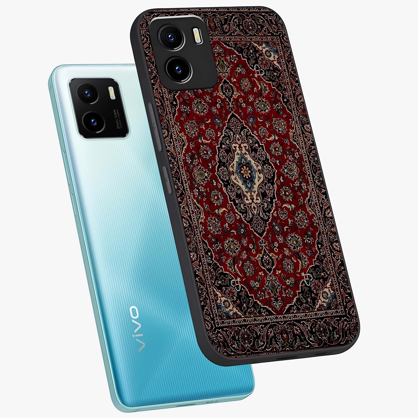 Heritage Carpet Royale Glass Case displayed in angled mockup highlighting intricate royal carpet design with heritage aesthetic.