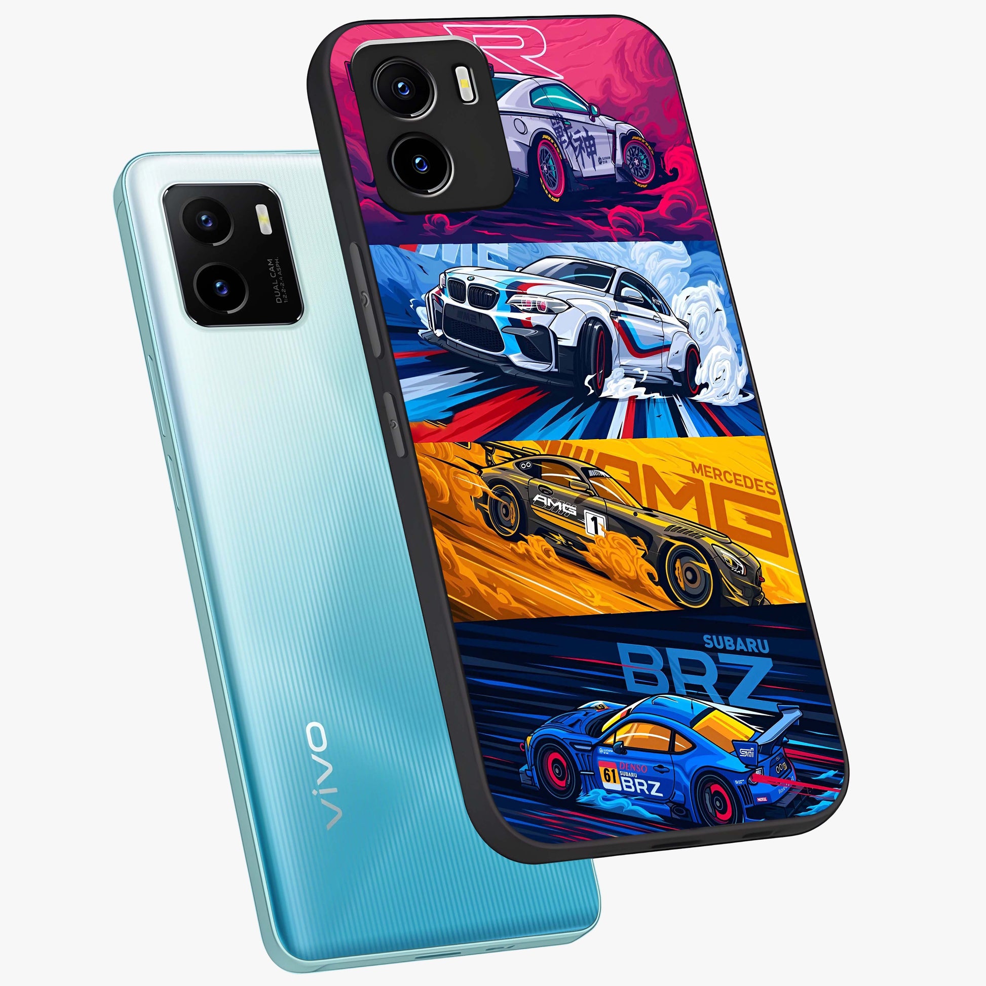 JDM Sports Car Glass Case displayed in angled mockup highlighting sleek Japanese racing car design with automotive aesthetic.