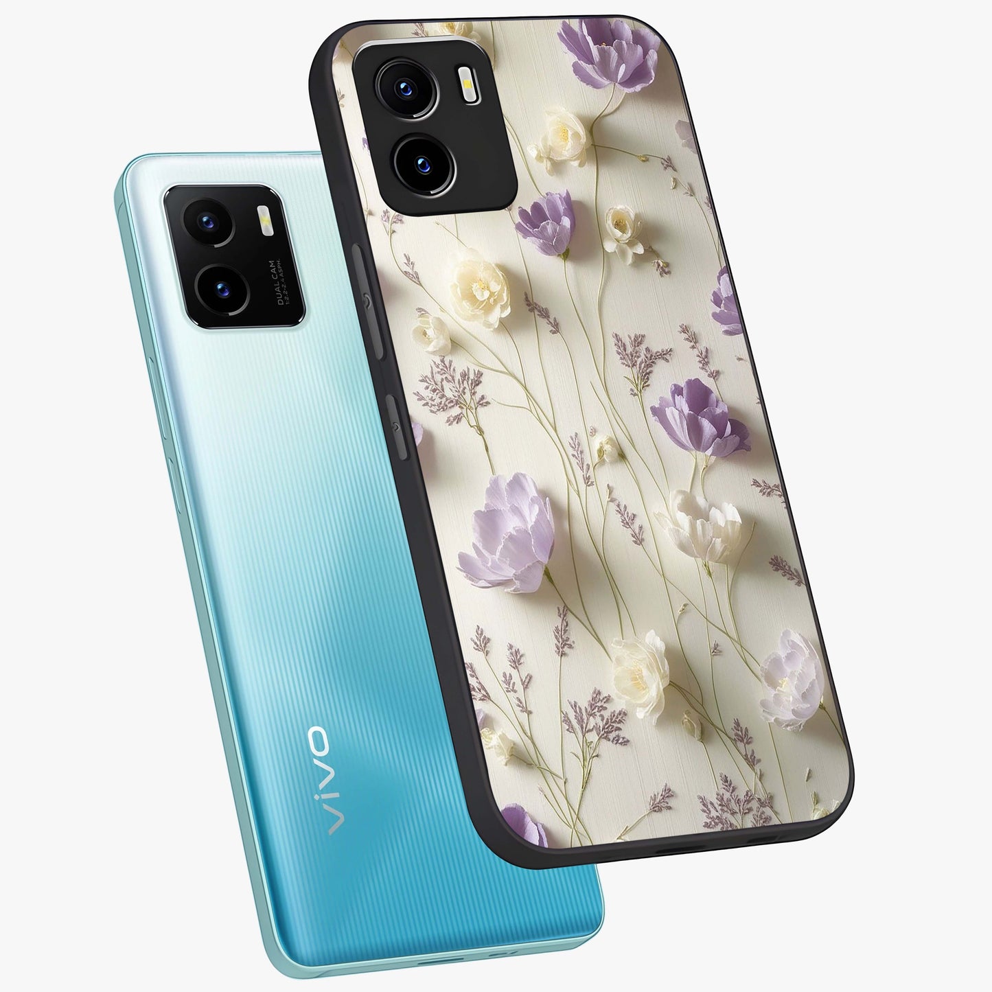 Lilac Breeze Harmony Glass Case displayed in angled mockup highlighting calm lilac breeze design with soothing aesthetic style.