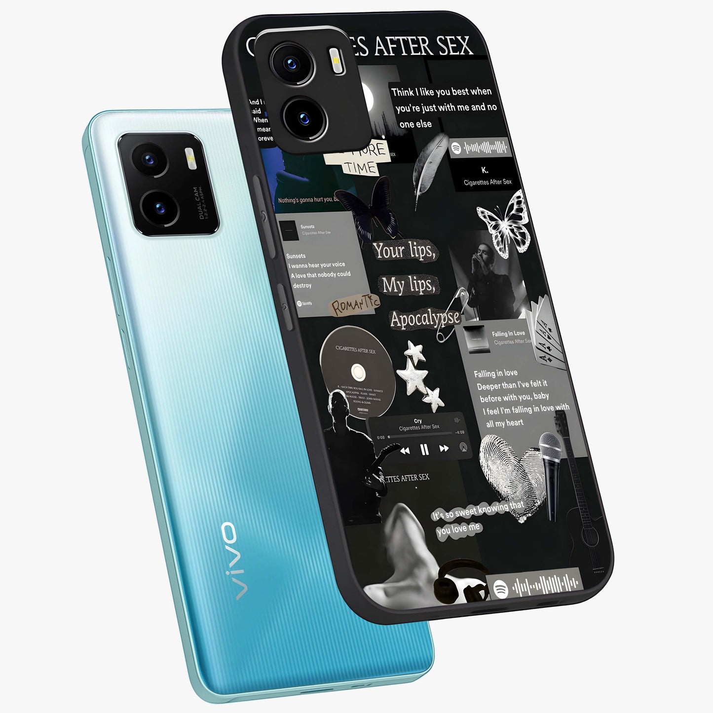 Midnight Love Echo Glass Case displayed in angled mockup highlighting elegant love inspired design with deep aesthetic style.