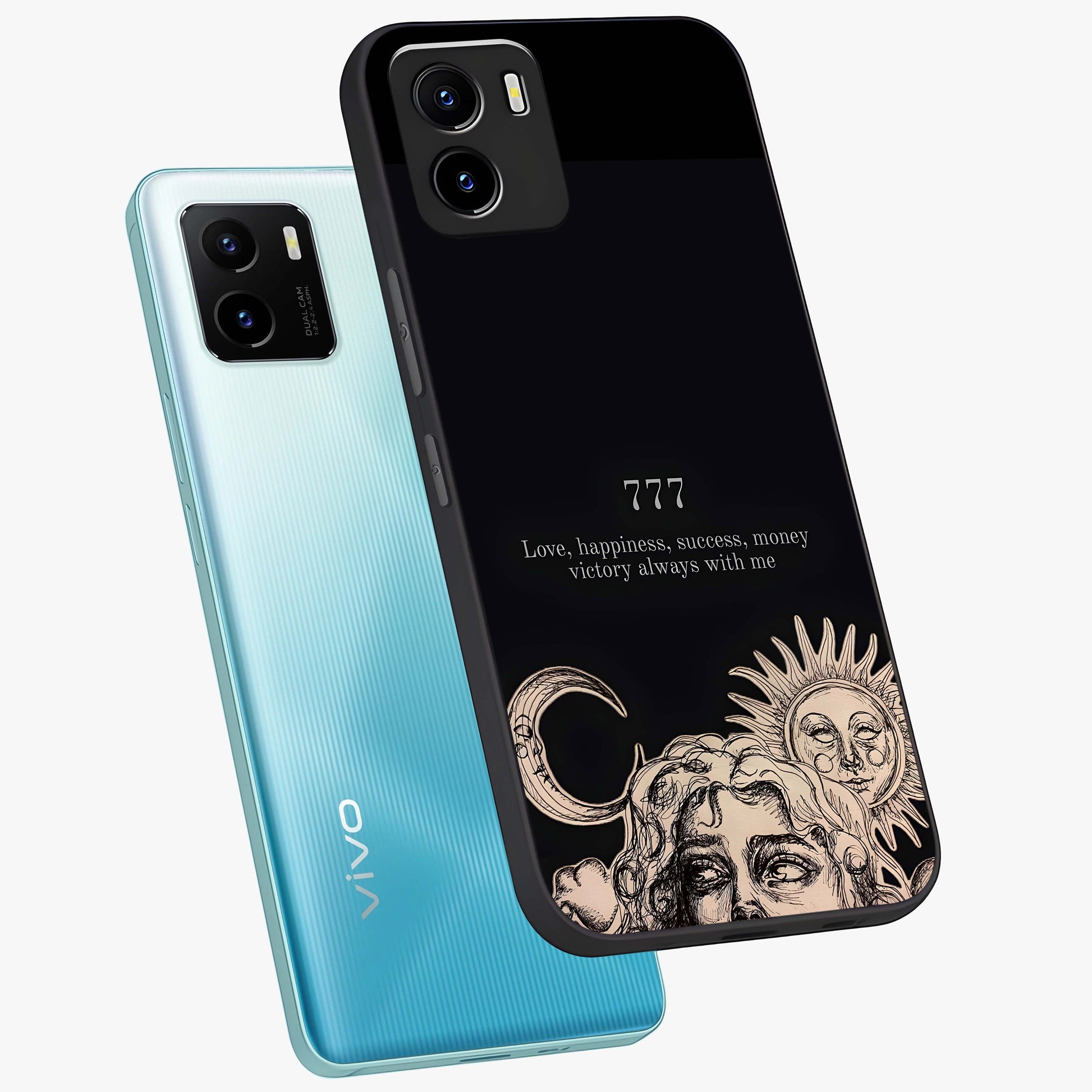 Mystic Victory Aura Glass Case displayed in angled mockup highlighting energetic aura design with bold mystical aesthetic.
