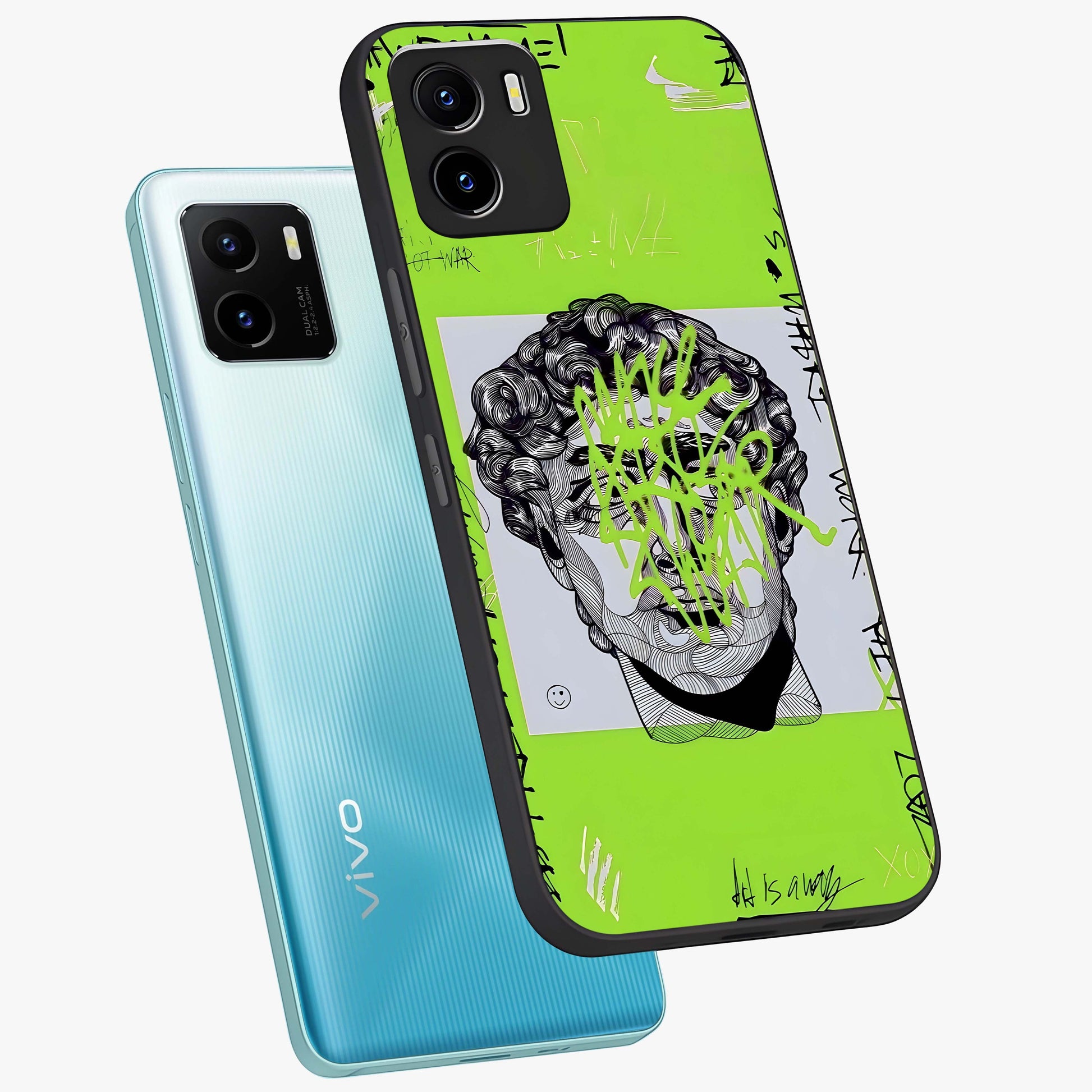 Neo Graffiti Rebellion Glass Case displayed in angled mockup highlighting urban street art design with rebellious aesthetic.