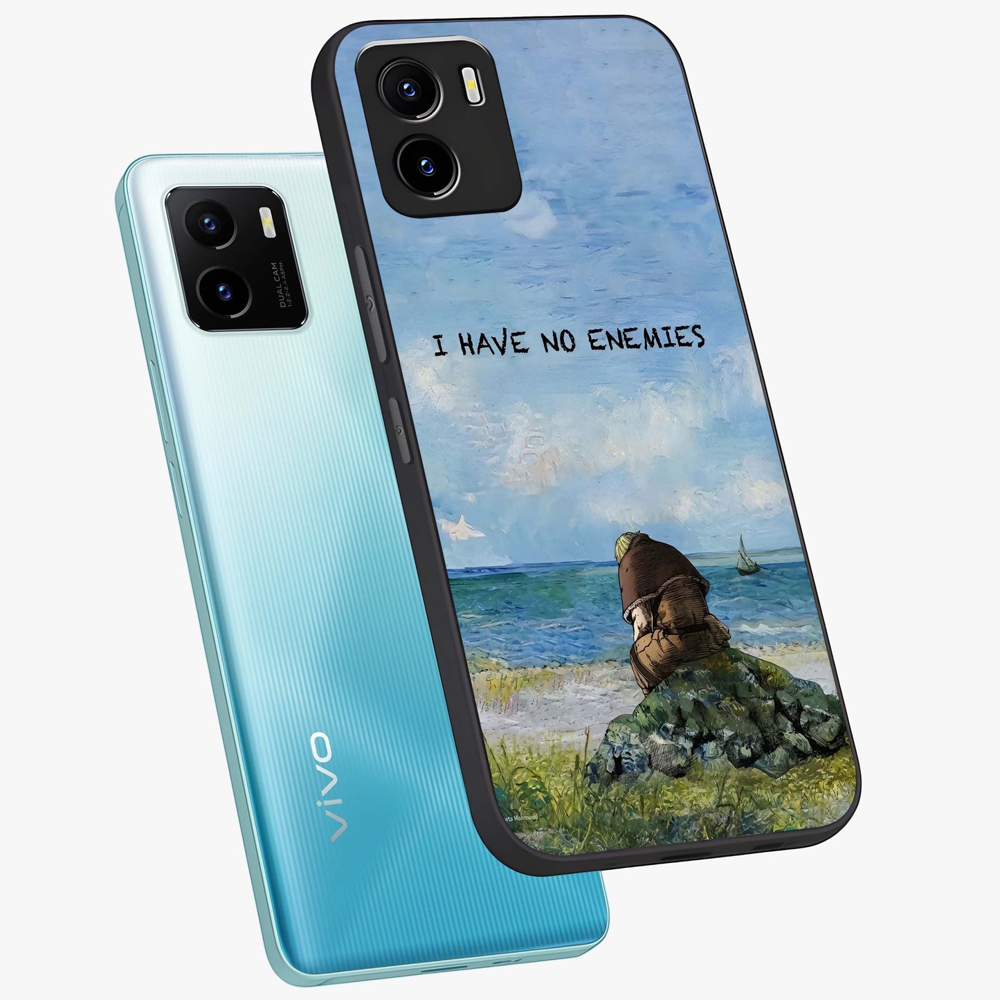 Peace Beyond War Glass Case displayed in angled mockup highlighting meaningful message design with artistic aesthetic style.