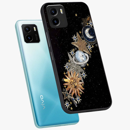 Pearls Universe Object Glass Case displayed in angled mockup highlighting celestial pearl design with dreamy aesthetic.