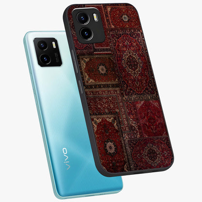 Persian Velvet Tale Glass Case displayed in angled mockup highlighting ornate textile inspired design with royal aesthetic.