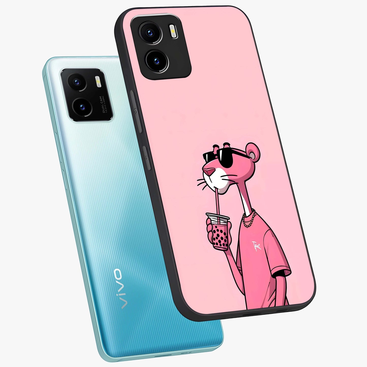 Pink Panther Glass Case displayed in angled mockup highlighting playful cartoon character design with vibrant pink aesthetic.