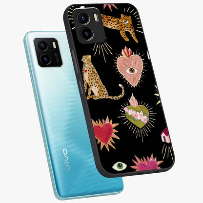 Sacred Jungle Heart Glass Case displayed in angled mockup highlighting lush tropical design with natural aesthetic style.