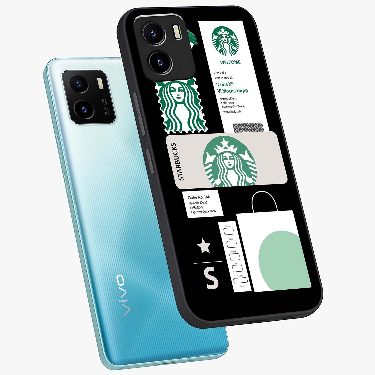 Starbucks Mocha Glass Case displayed in angled mockup highlighting stylish mocha themed design with cozy café aesthetic.