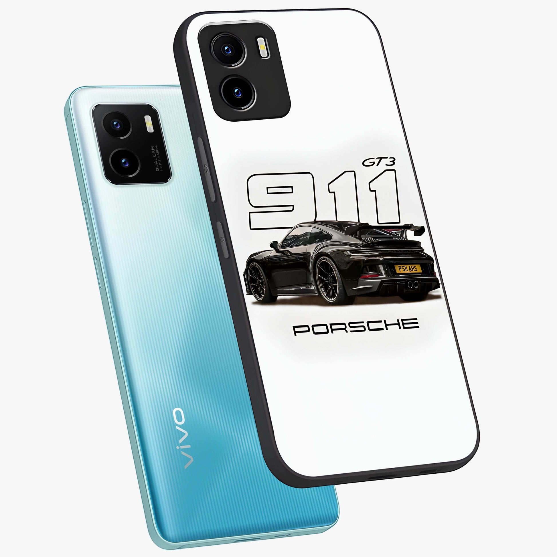 Turbo Legacy Icon Glass Case displayed in angled mockup highlighting dynamic automotive design with performance aesthetic.
