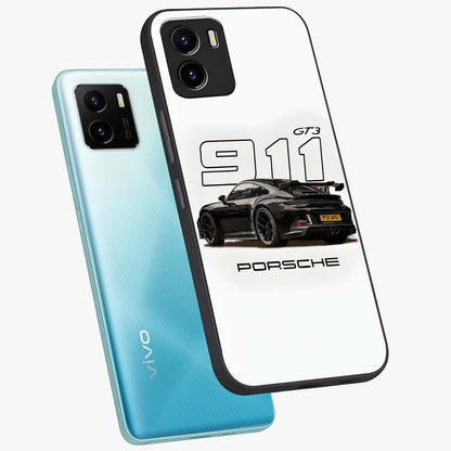 Turbo Legacy Icon Glass Case displayed in angled mockup highlighting dynamic automotive design with performance aesthetic.