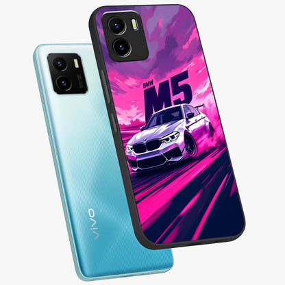Velocity Drift Pulse Glass Case displayed in angled mockup highlighting dynamic drift design with sporty automotive aesthetic.