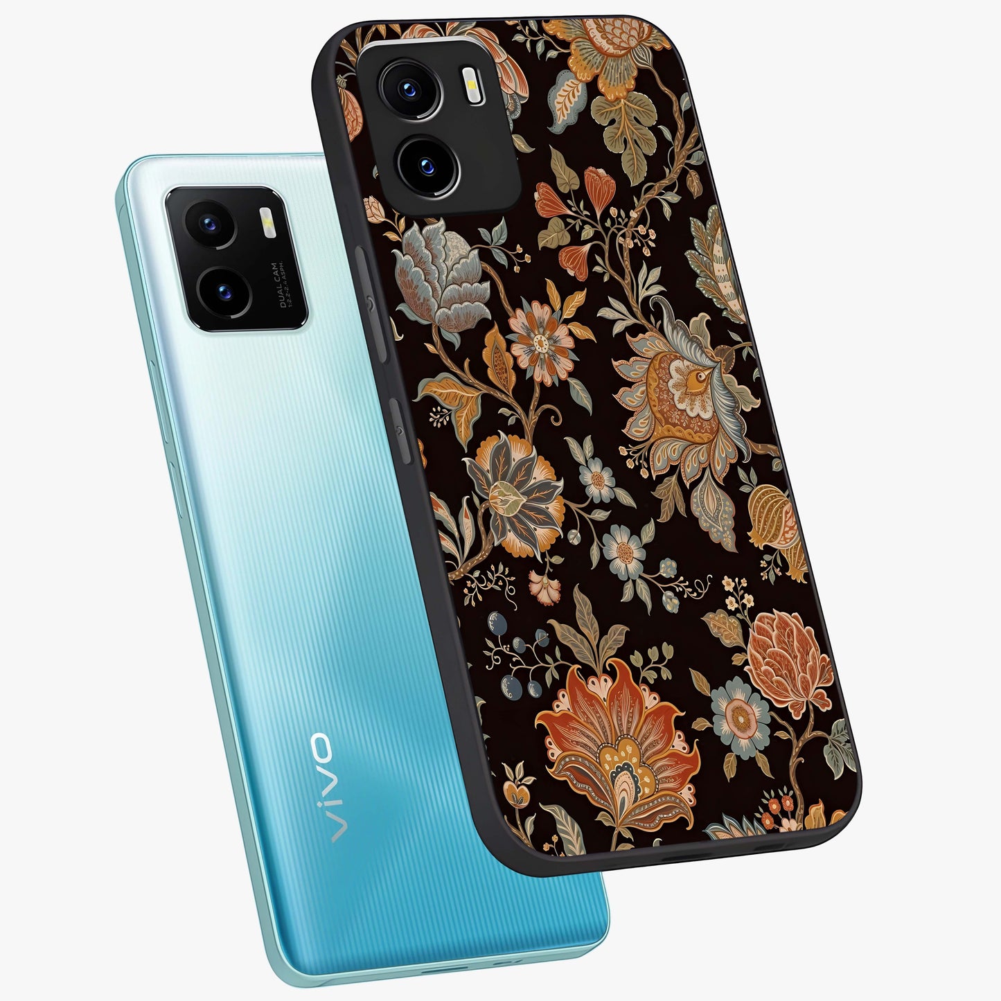 Vintage Floral Dream Glass Case displayed in angled mockup highlighting elegant vintage flower design with soft aesthetic style.