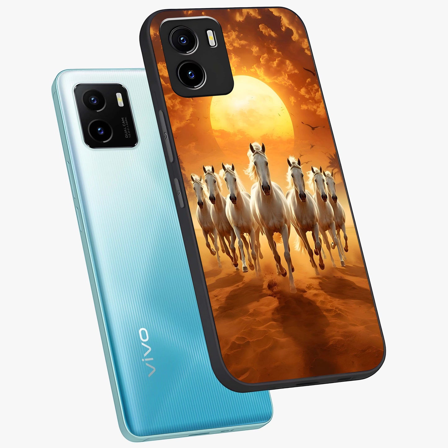 Wild Sunset Majesty Glass Case displayed in angled mockup highlighting vibrant sunset sky design with scenic aesthetic.