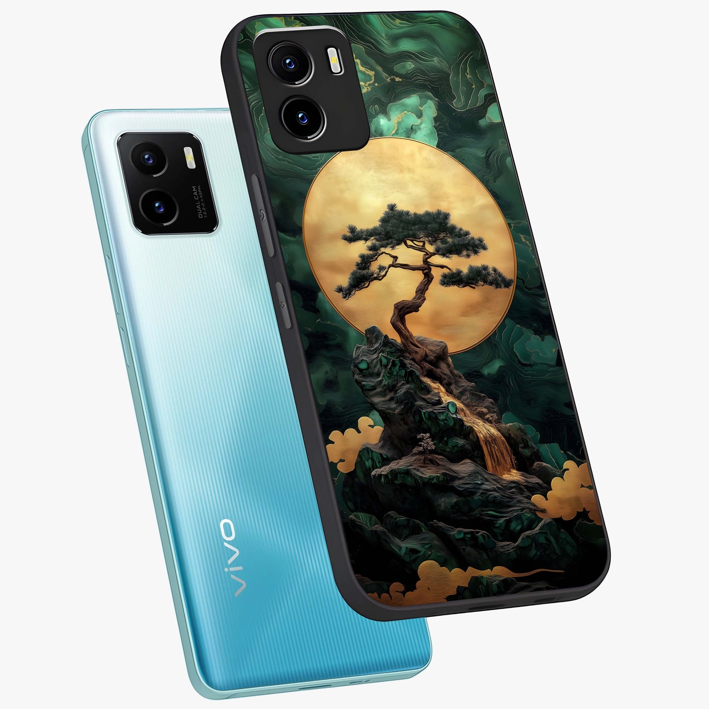 Zen Moon Rise Glass Case displayed in angled mockup highlighting peaceful lunar design with zen aesthetic style.