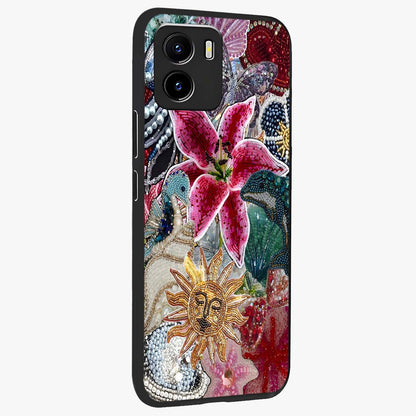Beaded Garden Fantasy Glass Case upright view showcasing whimsical garden aesthetic with artistic bead details.