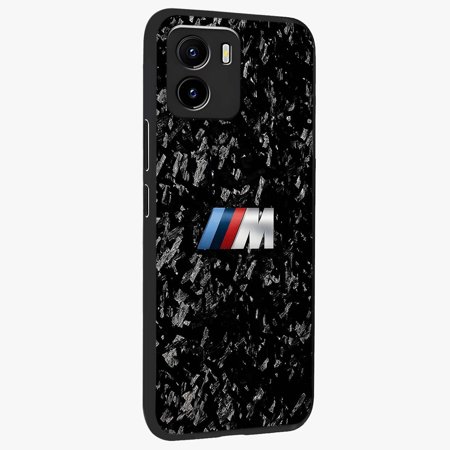 Carbon Speed Mark Glass Case upright view showcasing modern carbon speed graphic with bold automotive theme.