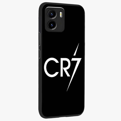 Cr7 Elite Strike Glass Case upright view showcasing energetic football inspired design with modern sports aesthetic.