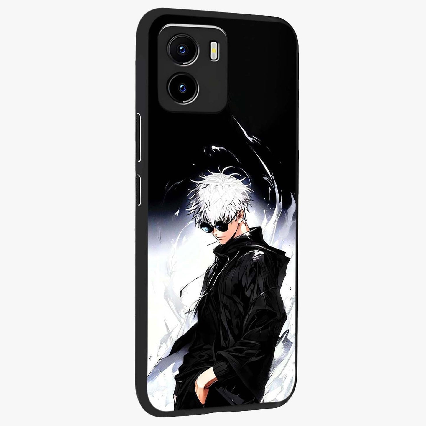 Limitless Shadow King Glass Case upright view showcasing bold shadow warrior artwork with epic fantasy theme.