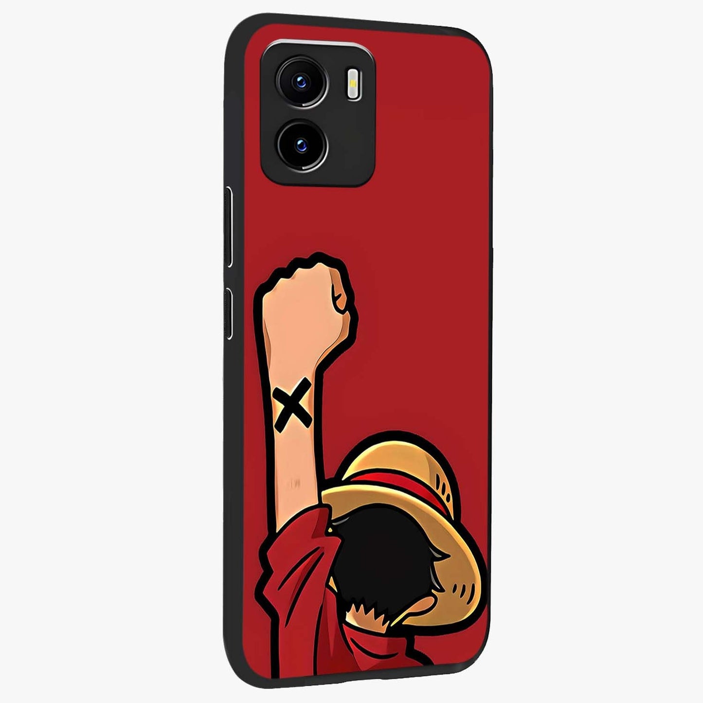 Luffy X Spirit Glass Case upright view showcasing striking anime artwork with adventurous character theme.