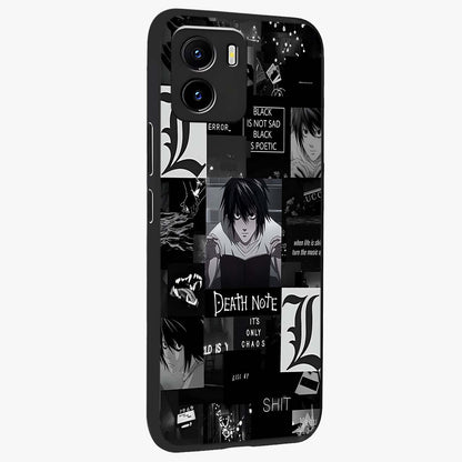 Midnight Chaos Mind Glass Case upright view showcasing expressive abstract artwork with bold dark theme.