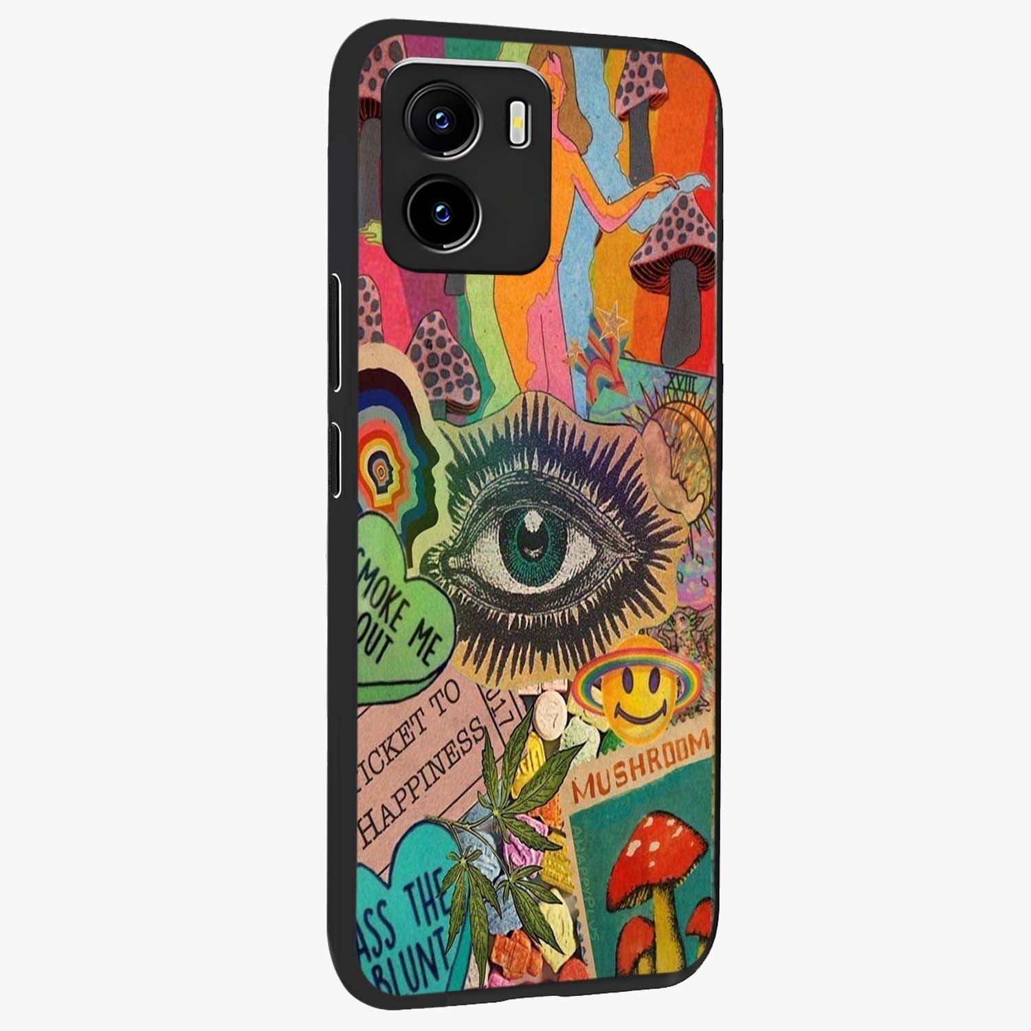Mystic Eye Wonderland Glass Case upright view showcasing symbolic eye artwork with mysterious fantasy theme.