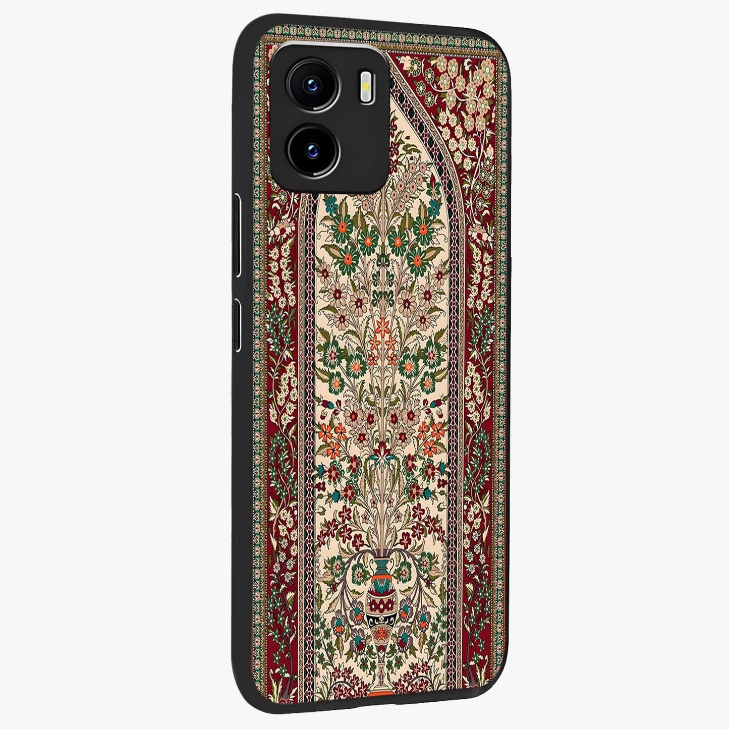 Persian Inspired Glass Case upright view showcasing decorative Persian artwork with rich heritage theme.