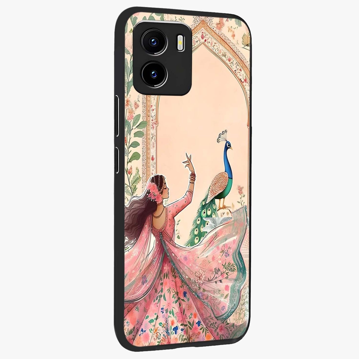 Royal Grace Muse Glass Case upright view showcasing stylish artistic artwork with sophisticated royal theme.