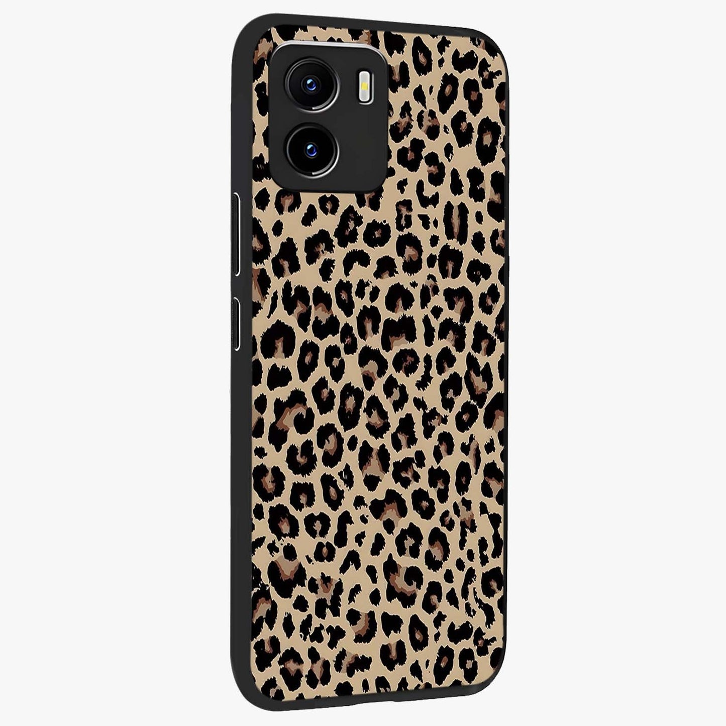 Savage Chic Pattern Glass Case upright view showcasing trendy decorative artwork with edgy fashion theme.