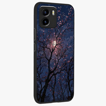 Twilight Sakura Serenade Glass Case upright view showcasing beautiful cherry blossom artwork with serene evening theme.