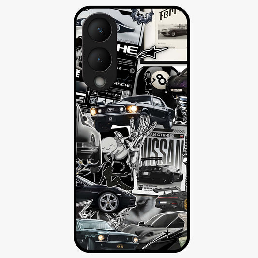 Aesthetic Dark Love Glass Case showing flat back view with dark romantic artwork and glossy glass finish.