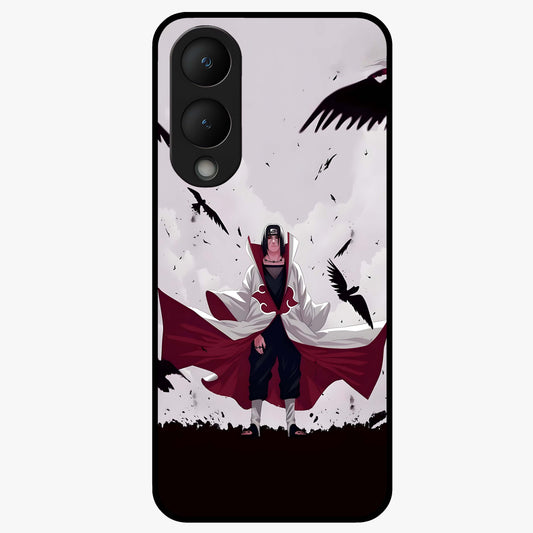 Crimson Crow Ascension Glass Case showing flat back view with mystical crow artwork and glossy glass finish.