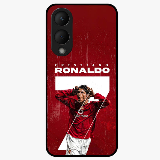 Goal Celebration Legacy Glass Case showing flat back view with football celebration inspired artwork and glossy glass finish.