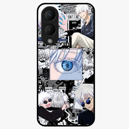 Infinity Sorcerer Chaos Glass Case showing flat back view with mystical sorcerer themed artwork and glossy glass finish.