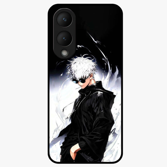 Limitless Shadow King Glass Case showing flat back view with powerful shadow warrior artwork and glossy glass finish.