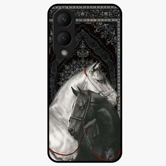 Majestic Ride Legacy Glass Case showing flat back view with powerful automotive inspired artwork and glossy glass finish.