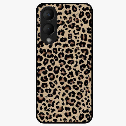 Savage Chic Pattern Glass Case showing flat back view with stylish patterned artwork and glossy glass finish.