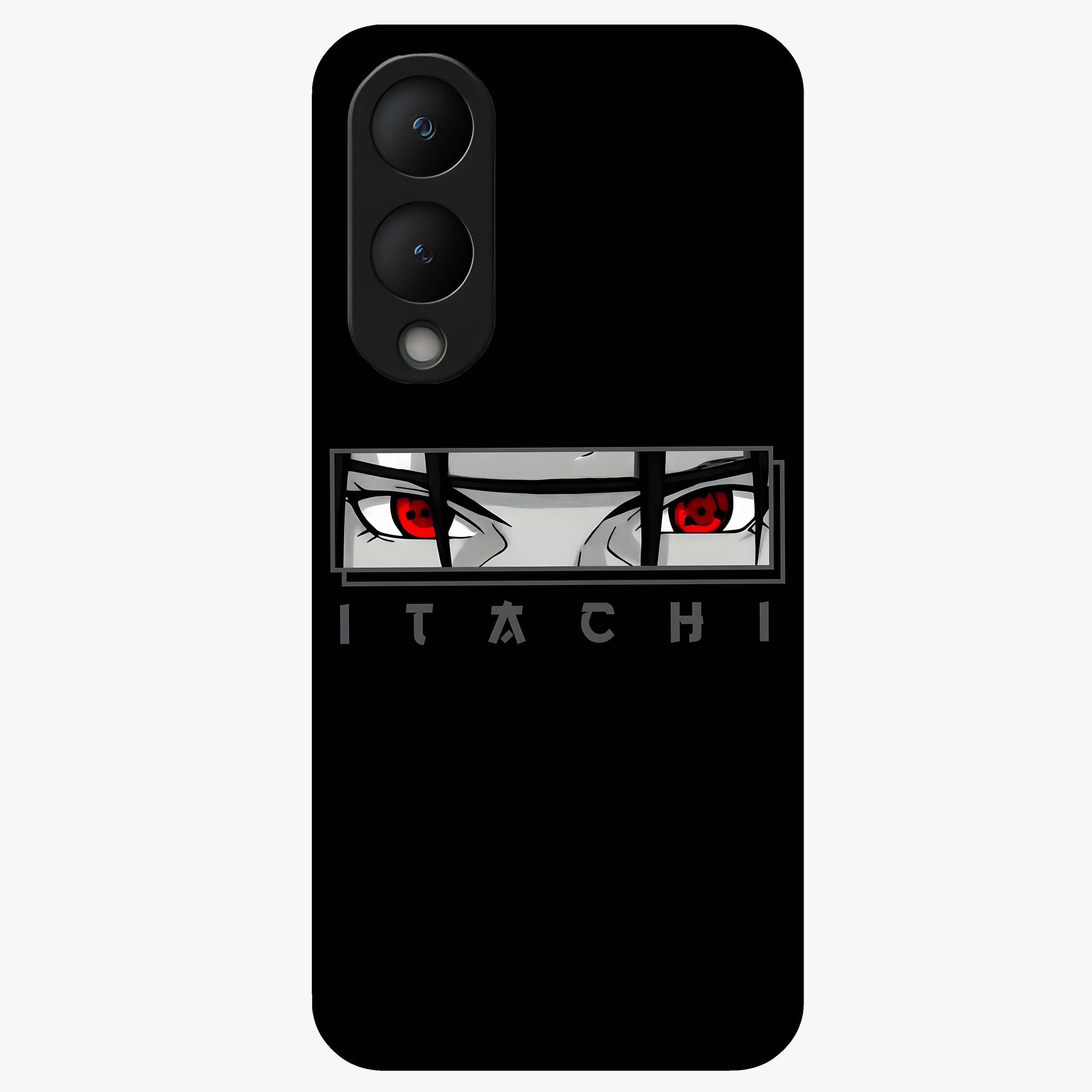 Scarlet Gaze Dominance Glass Case showing flat back view with striking red themed artwork and glossy glass finish.