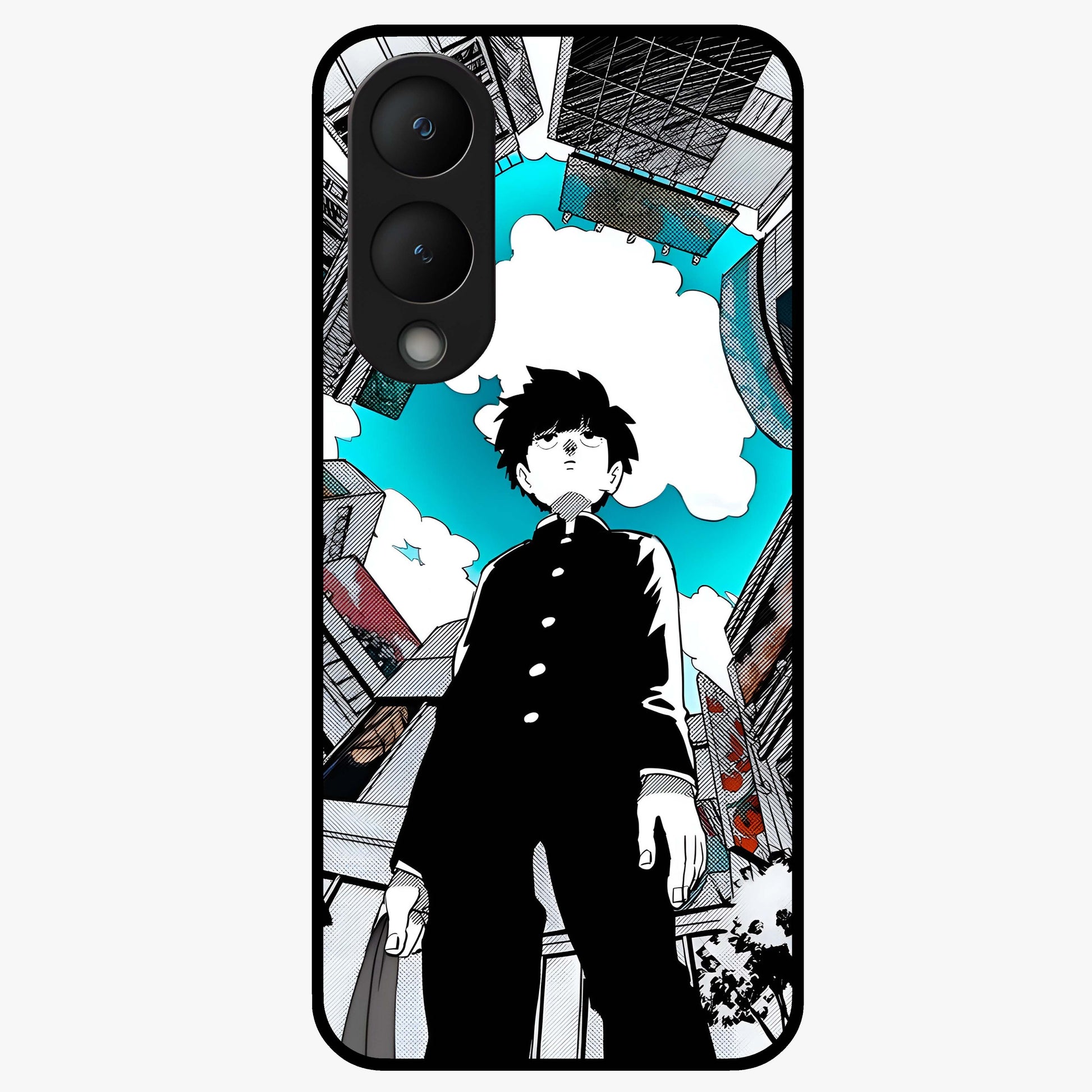 Silent Psychic Awakening Glass Case showing flat back view with mystical psychic themed artwork and glossy glass finish.