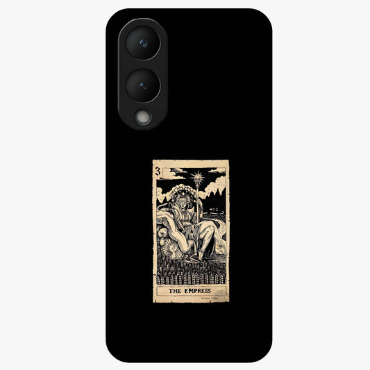 The Empress Glass Case showing flat back view with regal feminine artwork and glossy glass finish.