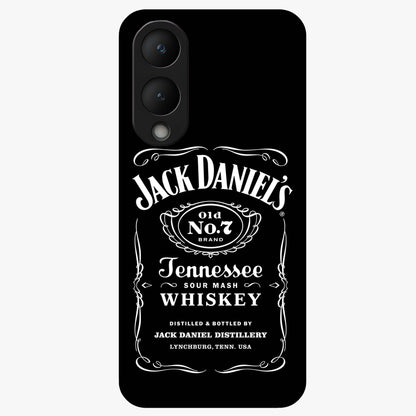 Vintage Whiskey Heritage Glass Case showing flat back view with classic whiskey inspired artwork and glossy glass finish.