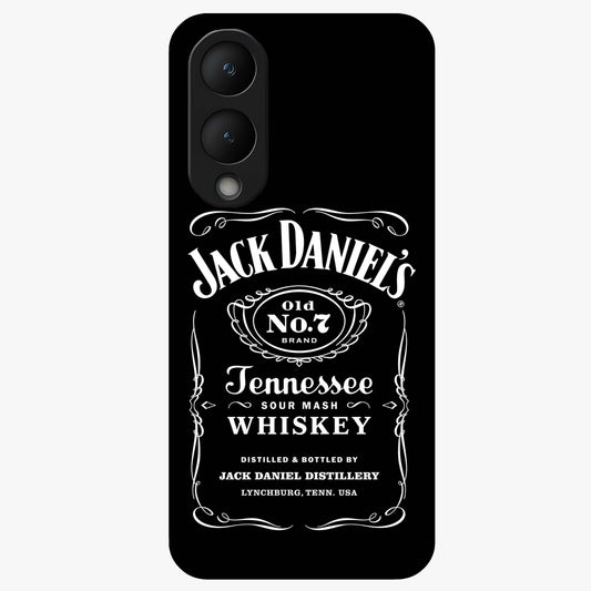 Vintage Whiskey Heritage Glass Case showing flat back view with classic whiskey inspired artwork and glossy glass finish.