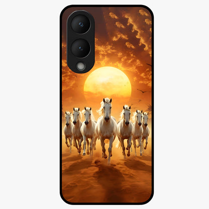 Wild Sunset Majesty Glass Case showing flat back view with majestic sunset landscape artwork and glossy glass finish.