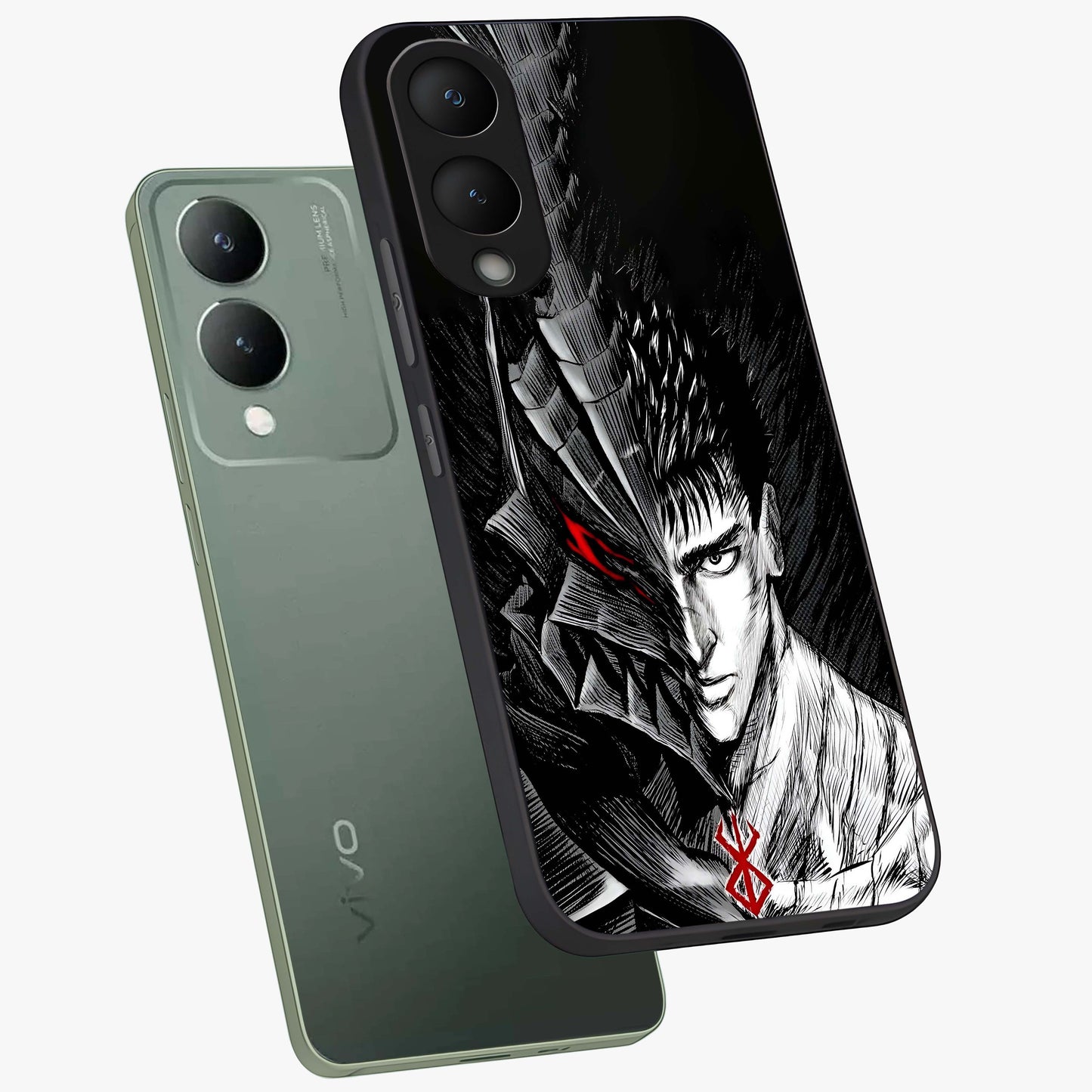 Berserker Blood Oath Glass Case displayed in angled mockup highlighting dark fantasy graphic design and powerful theme.
