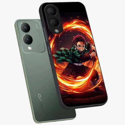 Blazing Sword Resolve Glass Case displayed in angled mockup highlighting powerful sword illustration and bold fantasy theme.