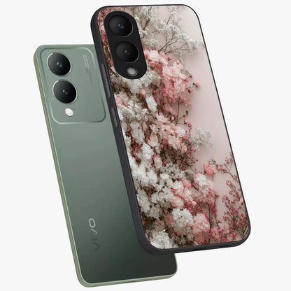 Blush Blossom Cloud Glass Case displayed in angled mockup highlighting soft cloud and blossom design with pastel aesthetic.