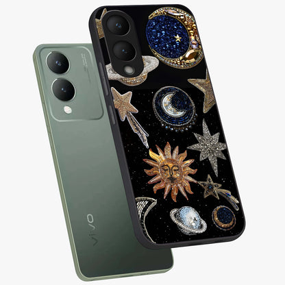 Celestial Gem Constellations Glass Case displayed in angled mockup highlighting gemstone inspired constellation design.