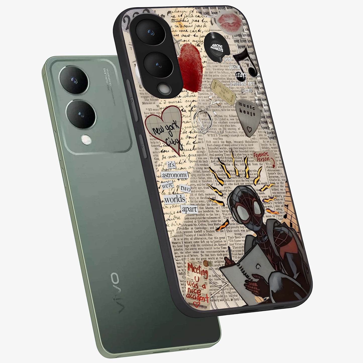 City Dream Sketch Glass Case displayed in angled mockup highlighting minimal city illustration with aesthetic sketch style.
