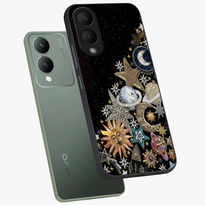 Cosmic Sparkle Dreams Glass Case displayed in angled mockup highlighting dreamy star sparkle design with celestial aesthetic.