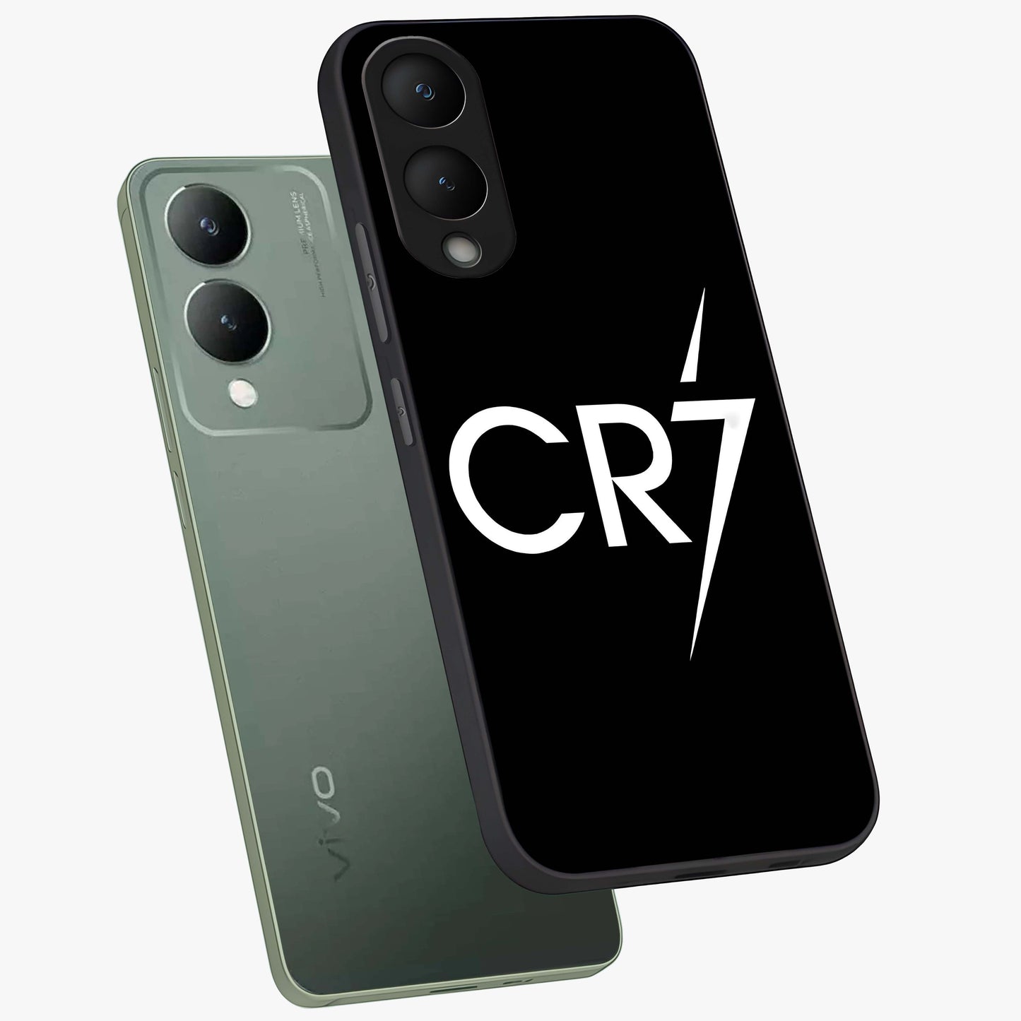 Cr7 Elite Strike Glass Case displayed in angled mockup highlighting powerful sports graphic with bold athletic theme.